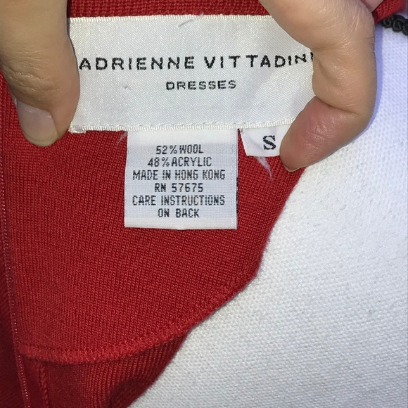Adrienne Vittadini Red Wool Blend A-Line Knit Dres - Picture 4 of 5